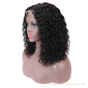 Cheap Human Hair Lace Closure Front Bob Wig Free Sample Orders Available 1b Natural Color Indian Hair Wig Kinky Curly Short Bob